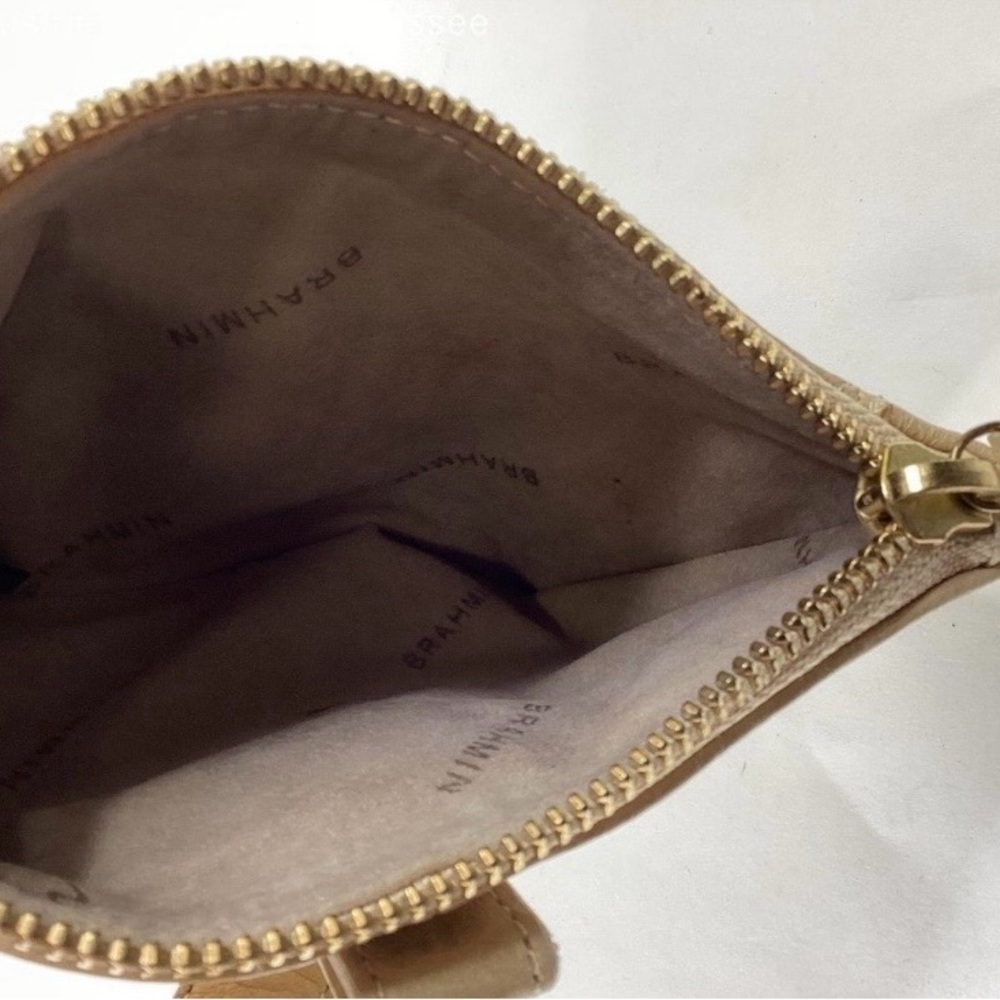 Brahmin EUC Beige Pebble Leather Envelope Clutch / Pouch / Wristlet Vintage - Picture 4 of 6
